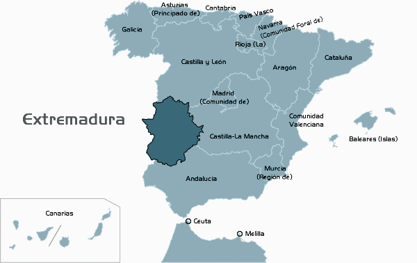 MAPA-ESTRAMADURA-HISZPANIA-PORTUGALIA